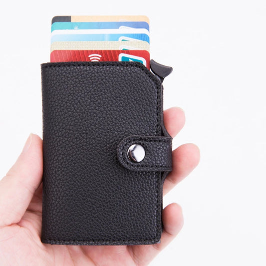 Top Quality Wallets Men Money Bag Automatic Pop-up Metal Aluminum Shell Money Minimalist Credit Card Holder RFID Blocking