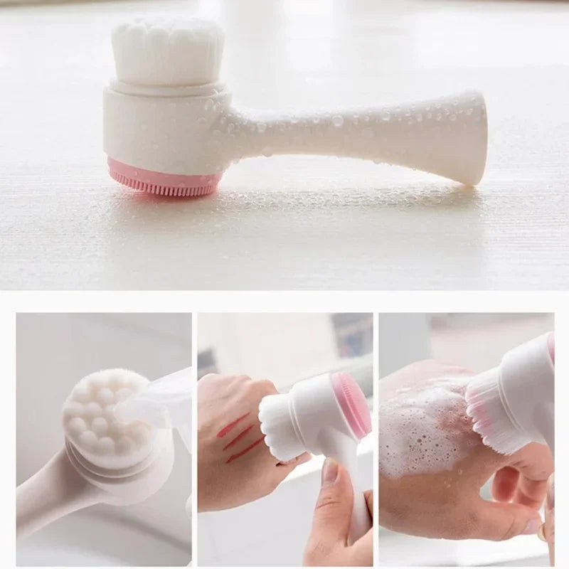 Brosse en fibre pour une exfoliation douce du visage.