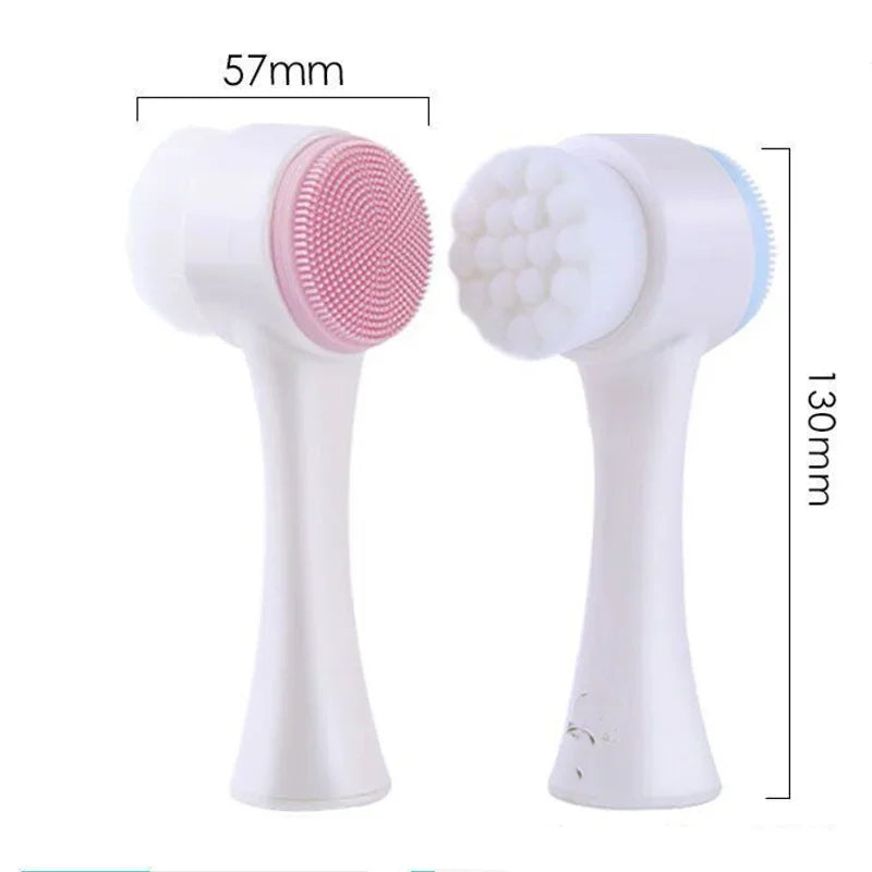 Dimensions brosse facial à double tête pour un nettoyage efficace